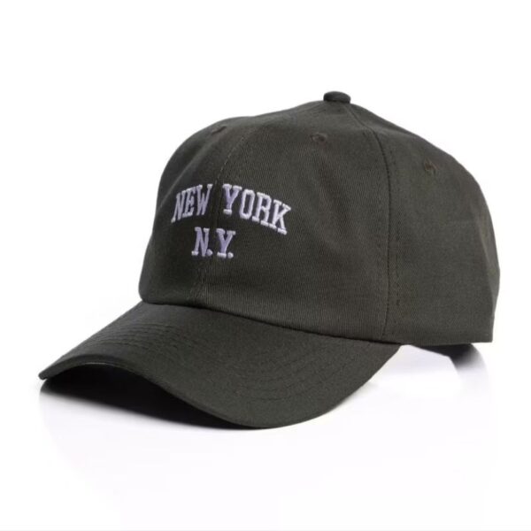 Boné Ny New York Retro Basebol Aba Curva Masculino e Feminino Regulagem Fitão - Imagem 2